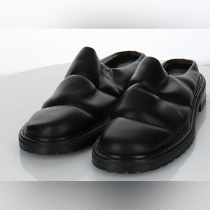 NEW $295 Women's Sz 37 M Staud Astro Quilted Vegan Leather Mules In Black